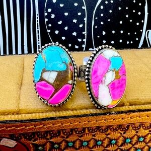 Scott Skeets Navajo Cotton Candy Statement Ring